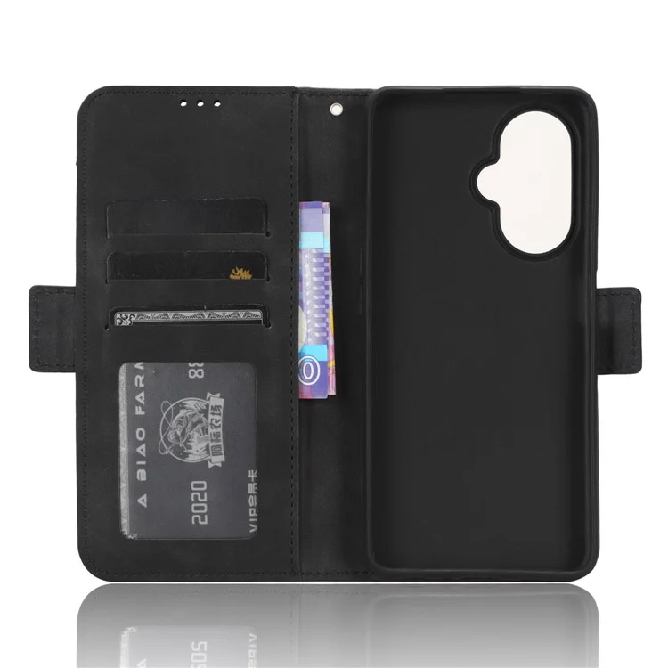 For OnePlus Nord CE 3 Lite 5G / Nord N30 5G Multiple Card Slots Phone Case Leather Wallet Stand Cover - Black
