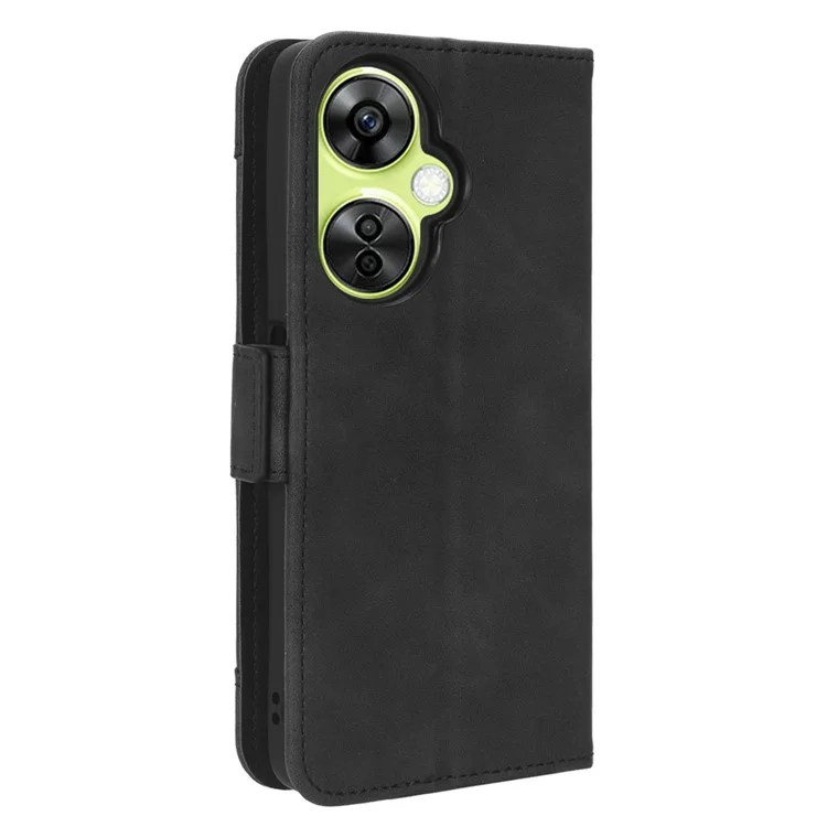 For OnePlus Nord CE 3 Lite 5G / Nord N30 5G Multiple Card Slots Phone Case Leather Wallet Stand Cover - Black