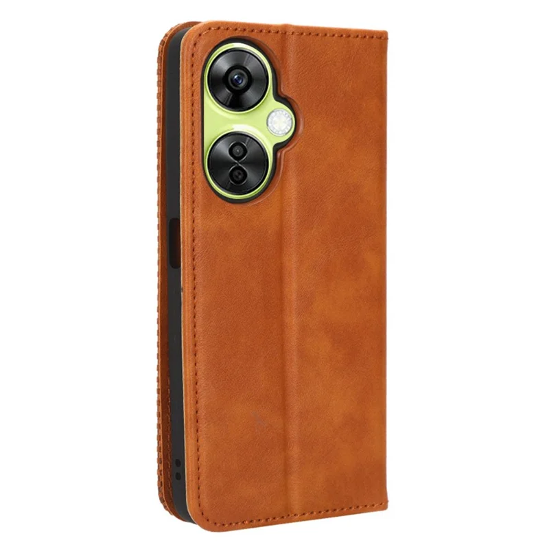 For OnePlus Nord CE 3 Lite 5G / Nord N30 5G Wallet Phone Case Retro PU Leather Mobile Phone Stand Cover - Brown