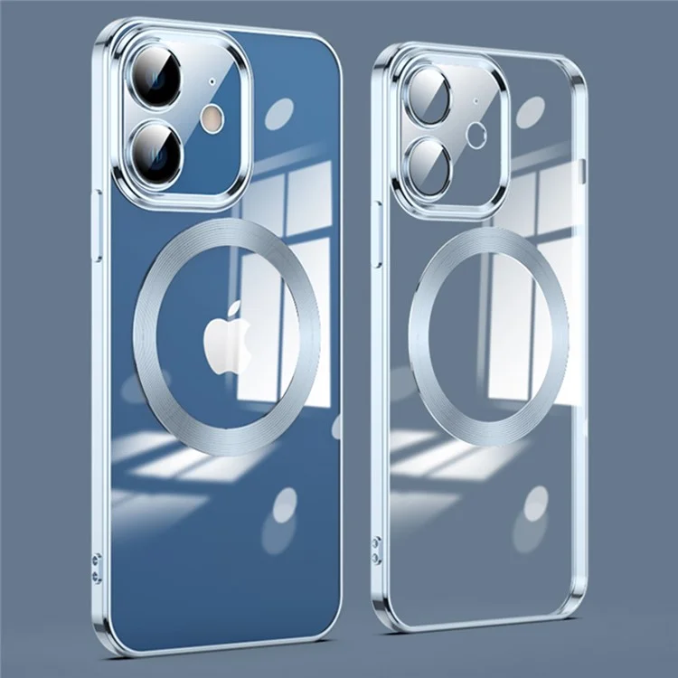 For iPhone 12 Phone Case TPU Phone Back Cover Compatible with MagSafe - Baby Blue
