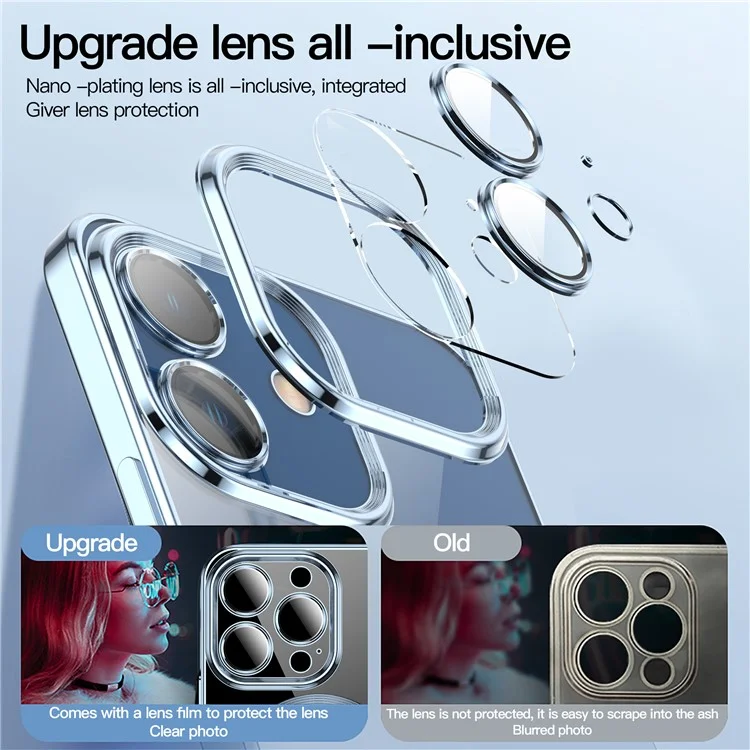 For iPhone 12 Phone Case TPU Phone Back Cover Compatible with MagSafe - Baby Blue