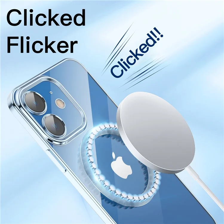 For iPhone 12 Phone Case TPU Phone Back Cover Compatible with MagSafe - Baby Blue