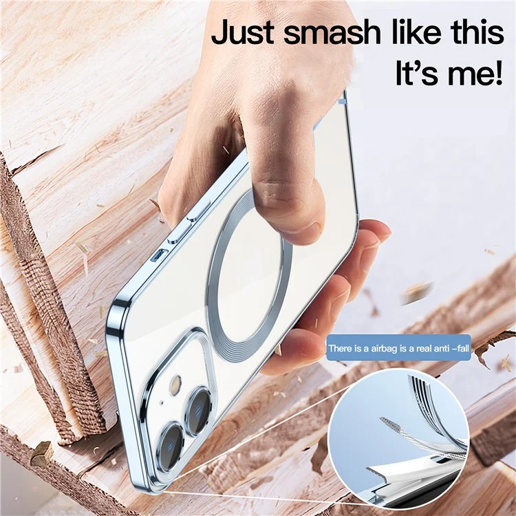 For iPhone 11 Phone Case TPU Phone Back Cover Compatible with MagSafe - Silver