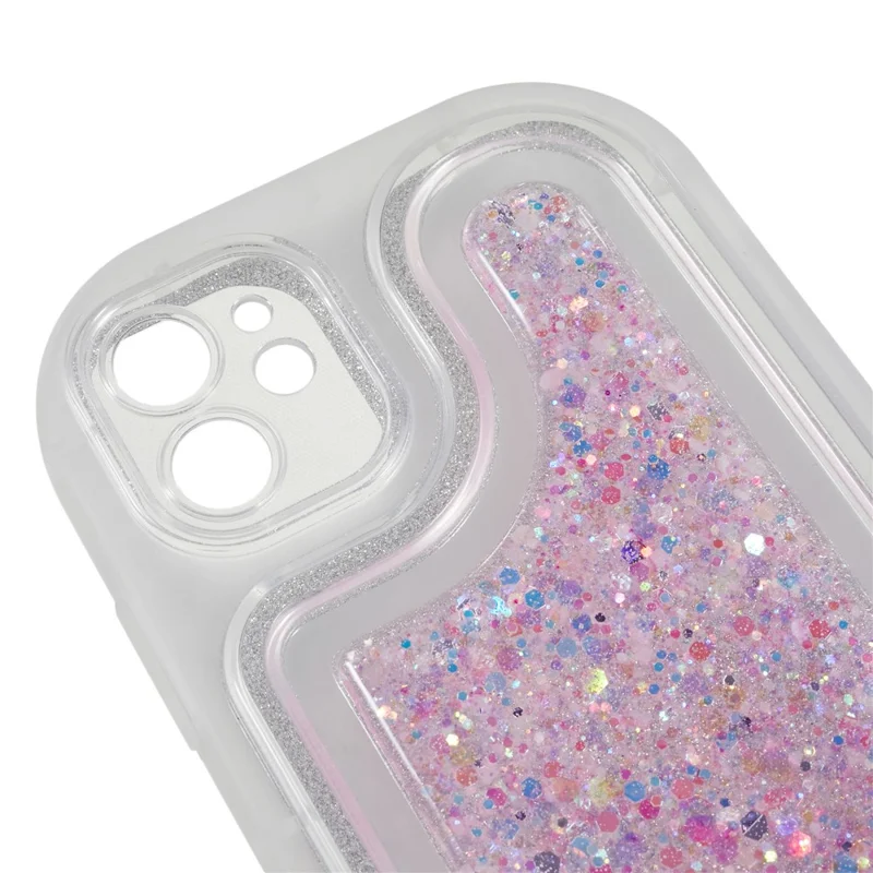 For iPhone 11 6.1 inch Glitter Sparkle Epoxy TPU Phone Case Scratch-Resistant Protective Cover - Pink