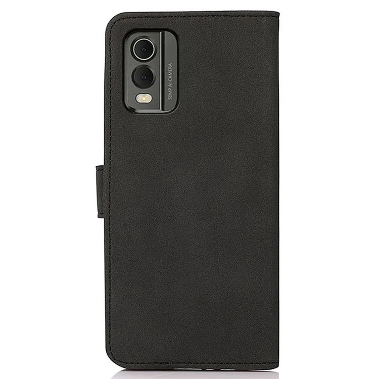 KHAZNEH Protective Cover für Nokia C32 Strukturiertes PU-Leder Handy-Etui mit Brieftasche und Ständer - Schwarz