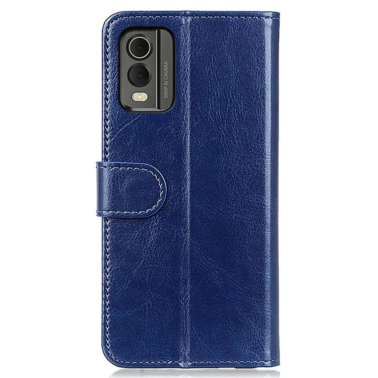 Funda de cartera para teléfono para Nokia C32, cierre magnético, textura de cuero Crazy Horse, soporte, funda de piel sintética - Azul