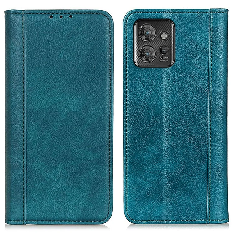 Pour Motorola ThinkPhone 5G Coque de téléphone antichoc Texture Litchi Housse en cuir à rabat avec support portefeuille - Vert