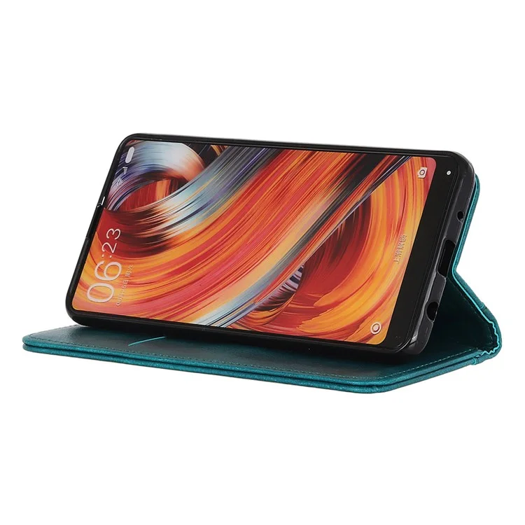 Pour Motorola ThinkPhone 5G Coque de téléphone antichoc Texture Litchi Housse en cuir à rabat avec support portefeuille - Vert