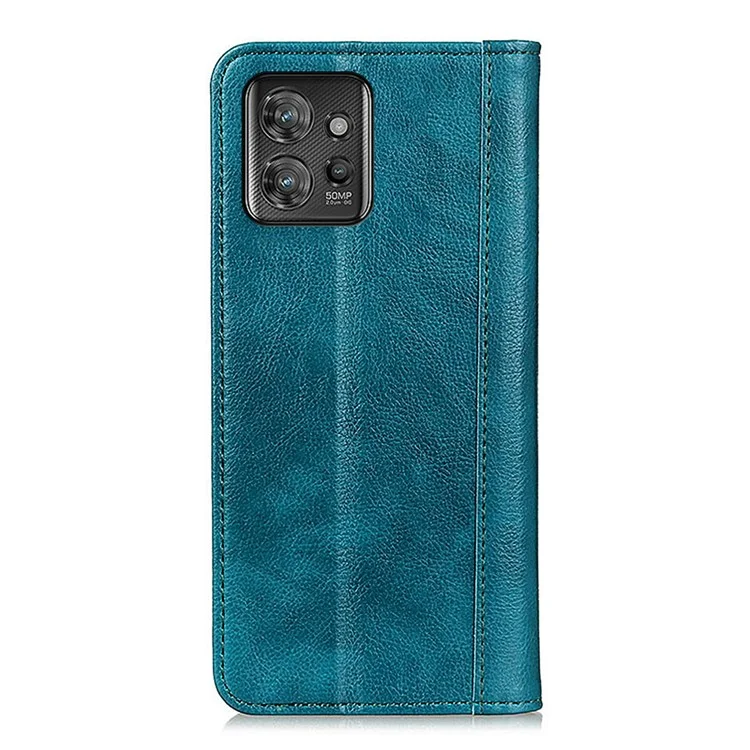 Pour Motorola ThinkPhone 5G Coque de téléphone antichoc Texture Litchi Housse en cuir à rabat avec support portefeuille - Vert