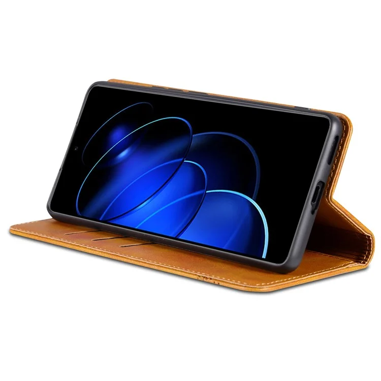 AZNS For Honor 80 GT 5G PU Кожаный чехол-кошелек для телефона с возможностью складывания и стойкой - Коричневый