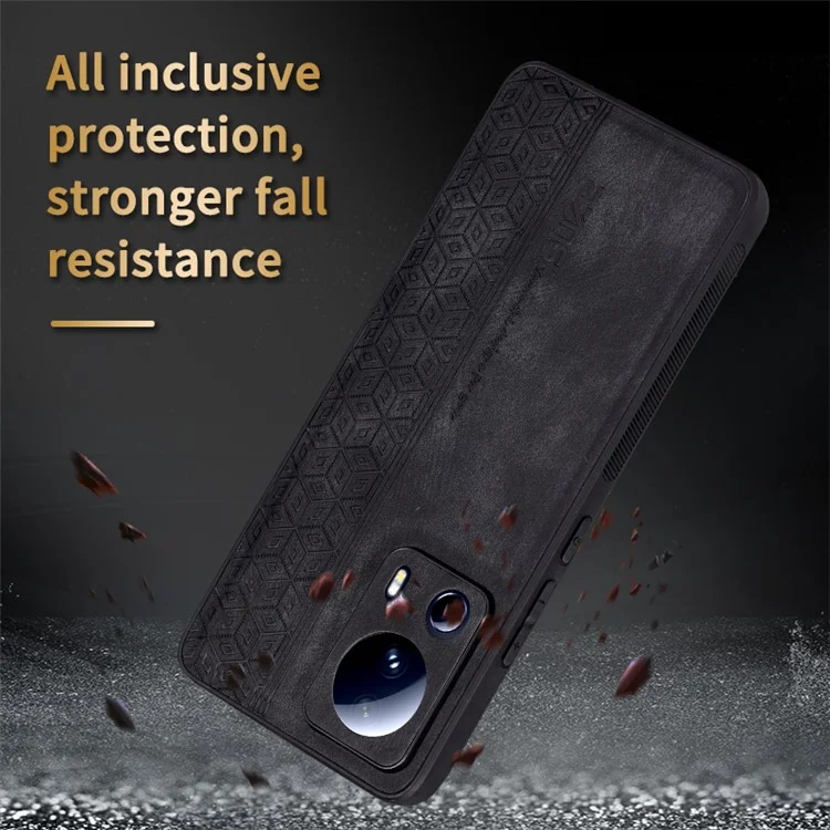 AZNS Per Xiaomi 13 Lite / Civi 2 5G Custodia Antigraffio in Pelle PU Stampata Cover Posteriore in TPU - Marrone