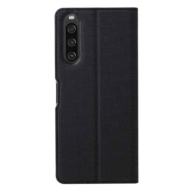 VILI DMX Series for Sony Xperia 10 V Card Slot Phone Case Mobile Phone PU Leather Stand Cover - Black