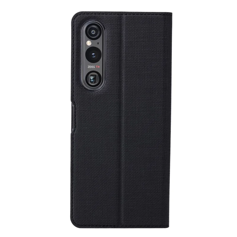 Funda de teléfono VILI DMX Series para Sony Xperia 1 IV 5G, de piel de imitación PU anti-arañazos con ranuras para tarjetas - negro