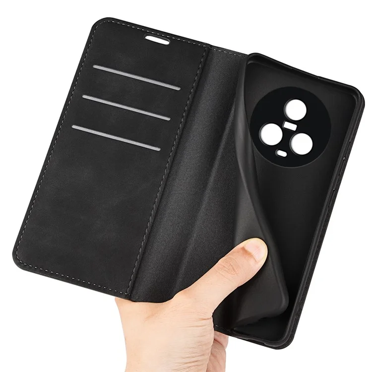 For TCL 40R 5G Skin-touch Leather Wallet Phone Case Magnetic Flip Stand Drop-proof Cover - Black