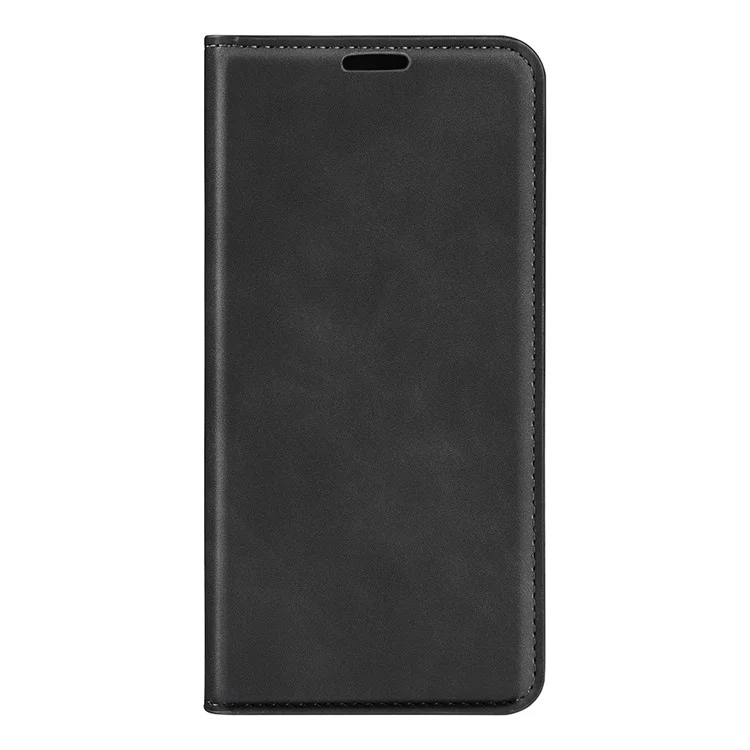 For TCL 40R 5G Skin-touch Leather Wallet Phone Case Magnetic Flip Stand Drop-proof Cover - Black