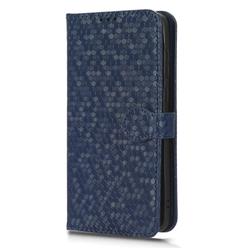 For Huawei P60 Art PU Leather Wallet Phone Case Dot Pattern Imprinted Stand Phone Cover - Dark Blue