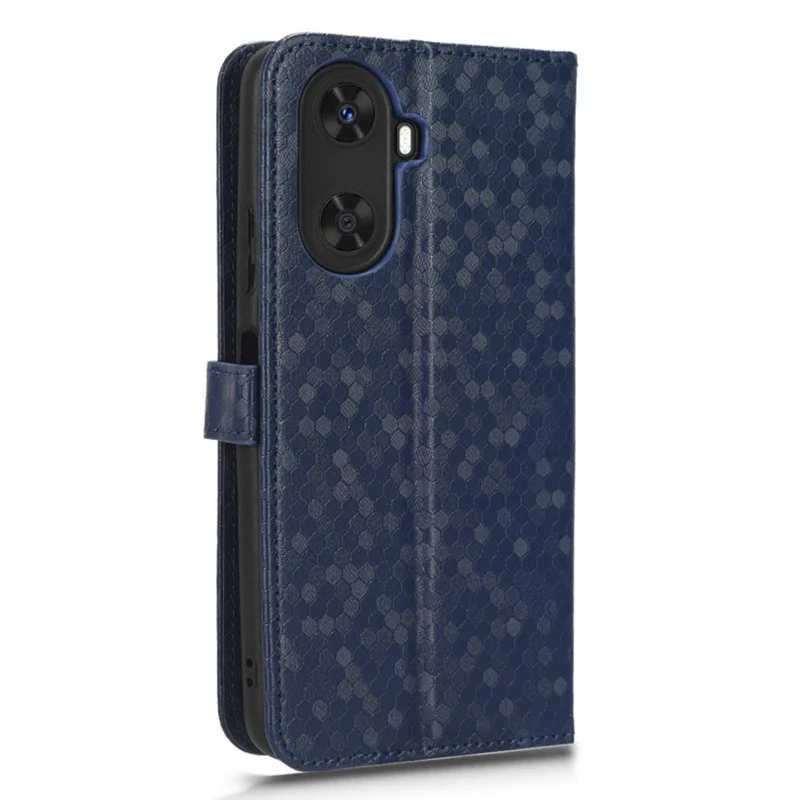 PU Leather Flip Cover for Huawei Enjoy 60 Wallet Phone Case Dot Pattern Imprinted Stand Phone Shell - Dark Blue