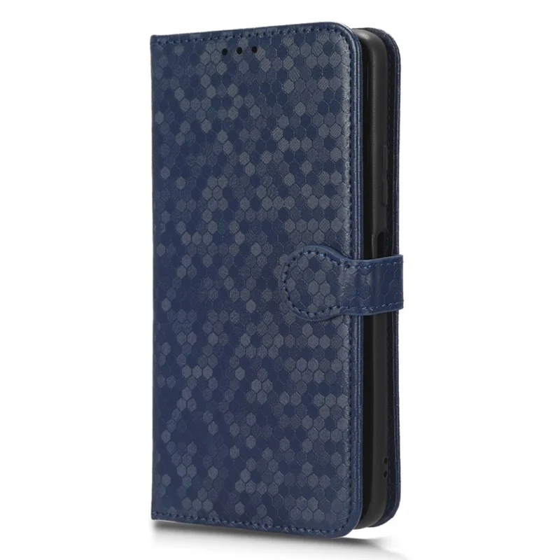 PU Leather Flip Cover for Huawei Enjoy 60 Wallet Phone Case Dot Pattern Imprinted Stand Phone Shell - Dark Blue