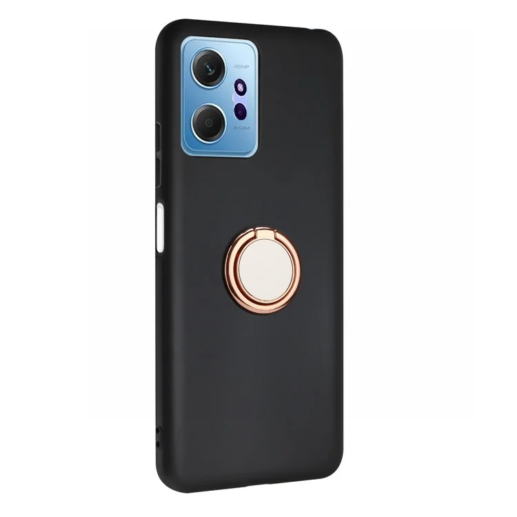Ring Kickstand Cover for Xiaomi Redmi Note 12 4G Matte TPU Phone Case Works for Magnetic Car Mount - Rose Gold