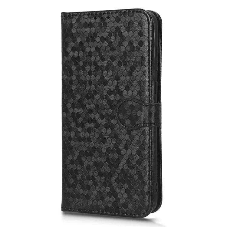 Para Huawei P60 / P60 Pro Funda a prueba de golpes Funda de cuero PU Funda con tapa Patrón de puntos con relieve Funda de teléfono con billetera - Negro