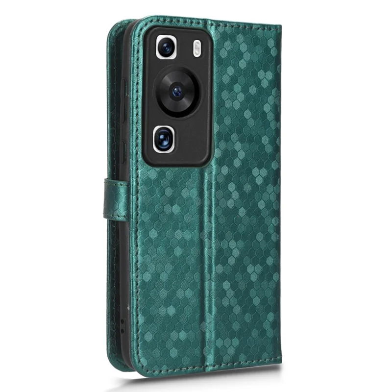 Für Huawei P60 / P60 Pro stoßfeste Hülle PU-Leder Flip-Cover Punktmuster geprägt Handyhülle mit Geldbörse - Grün
