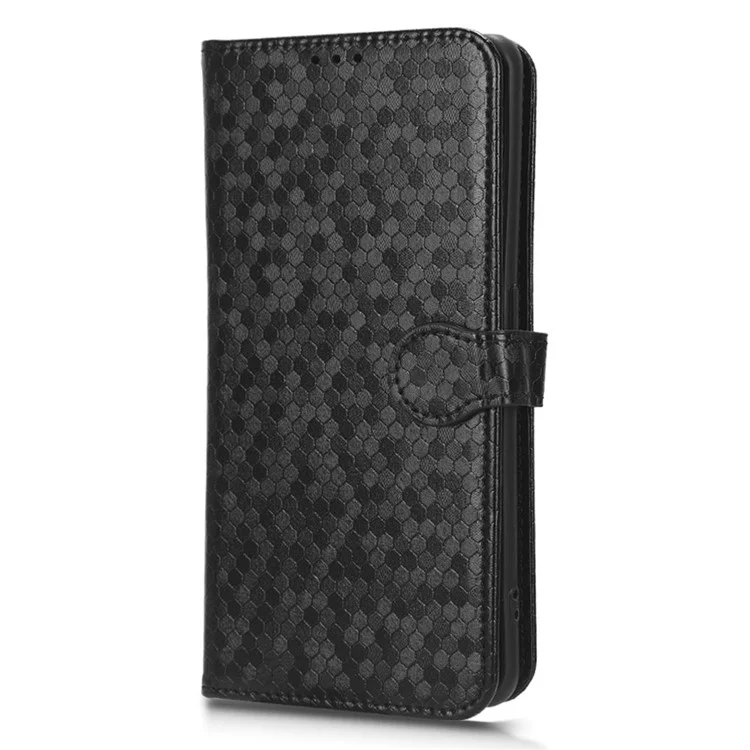 Dot Pattern Imprinted Leather Cover for Oppo Find X6 Wallet Phone Case Anti-Drop Shockproof Stand Phone Shell - Black