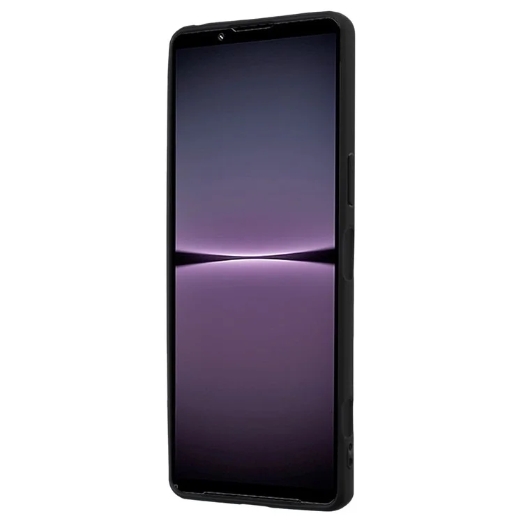 Soft TPU-Rückabdeckung für Sony Xperia 1 IV 5G, matter Sturz-Telefonhülle mit Ringständer - Schwarz