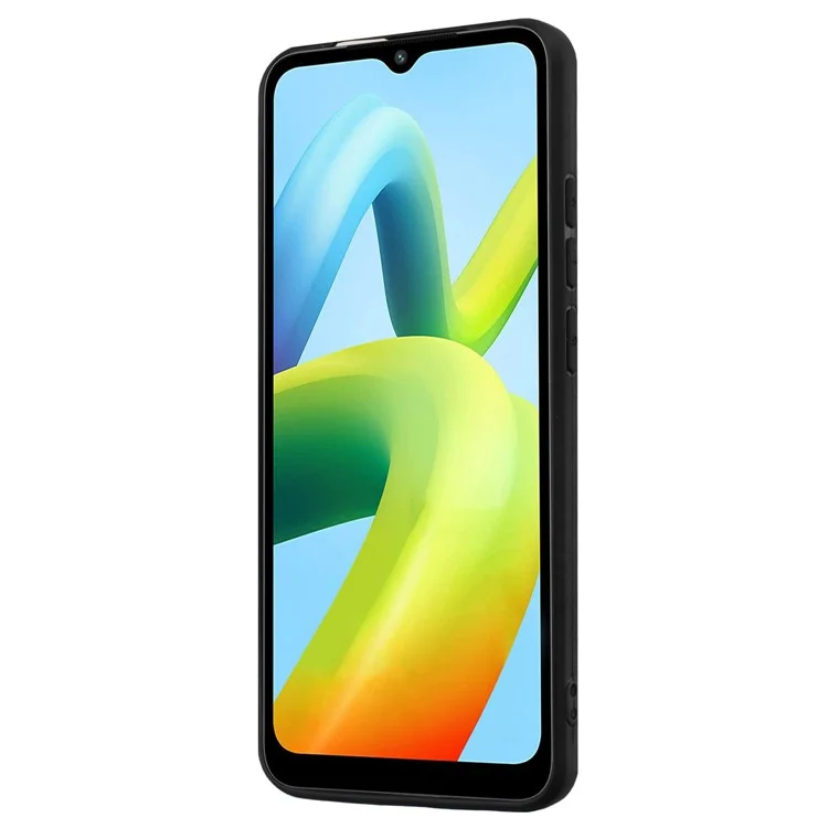 Para Xiaomi Redmi A1 4G / A2 4G Soft TPU Back Cover Scratch Resistant Matte Phone Case with Ring Kickstand - Black