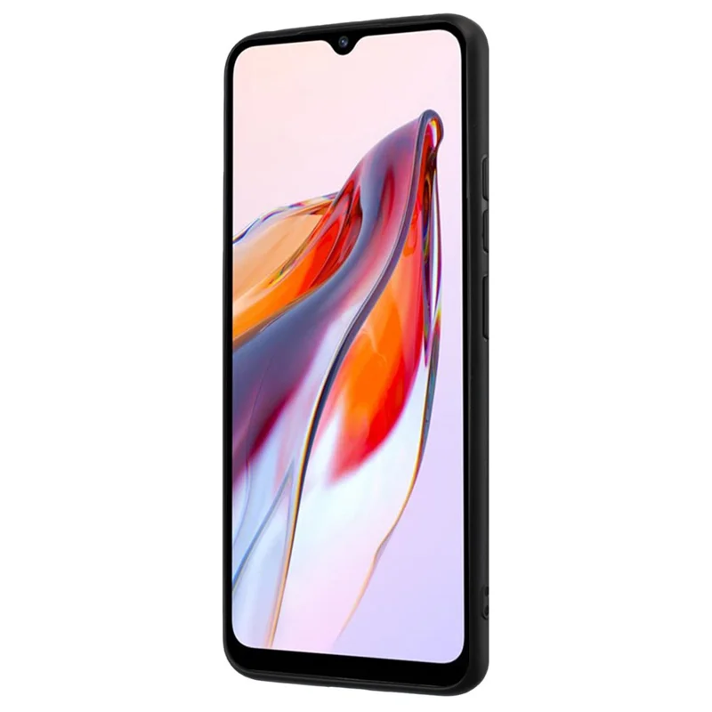 Phone Case for Xiaomi Redmi 11A 4G / 12C 4G TPU Matte Cover with Rotary Ring Kickstand - Black