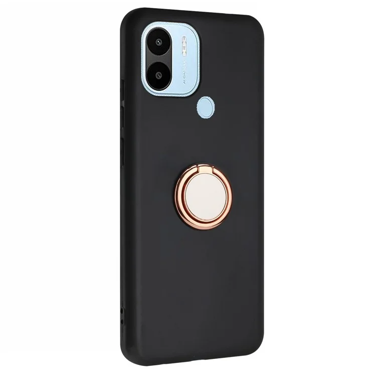 Coque de téléphone mate pour Xiaomi Redmi A1+ 4G / A2+ 4G / Poco C50 4G Housse en TPU avec support de bague pivotante - Or rose