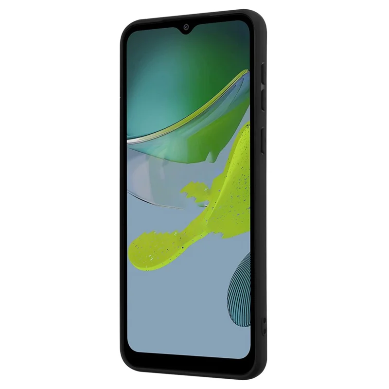 Matte TPU Phone Case for Motorola Moto E13 4G Support Car Magnet Mount Ring Kickstand Cover - Black