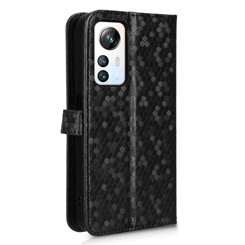 Phone Case for Blackview A85 Wallet Phone Case Dot Pattern Imprinted Leather Cover Shockproof Stand Phone Shell - Black