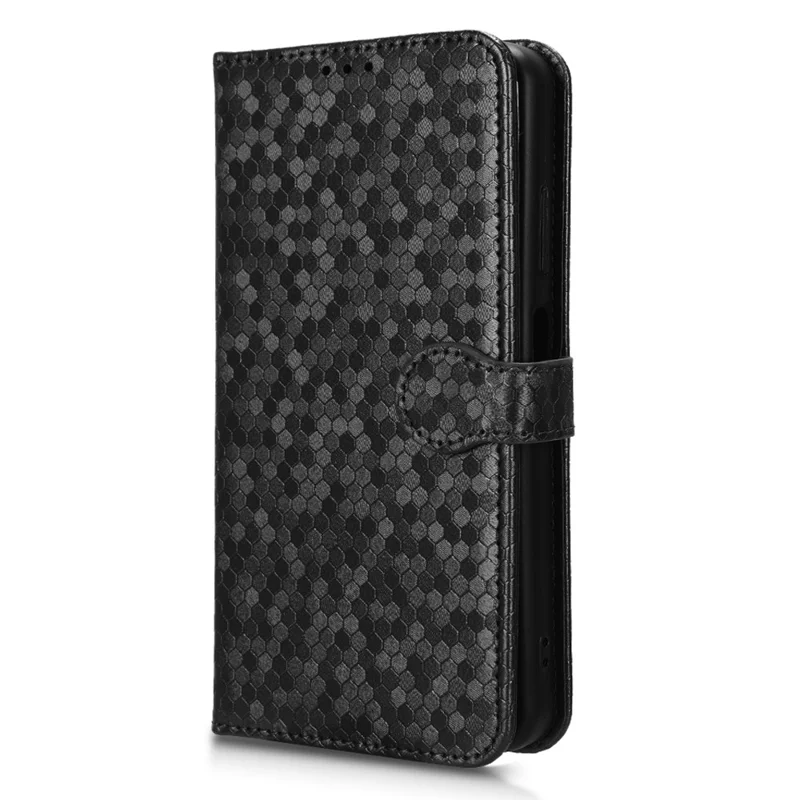 Phone Case for Blackview A85 Wallet Phone Case Dot Pattern Imprinted Leather Cover Shockproof Stand Phone Shell - Black