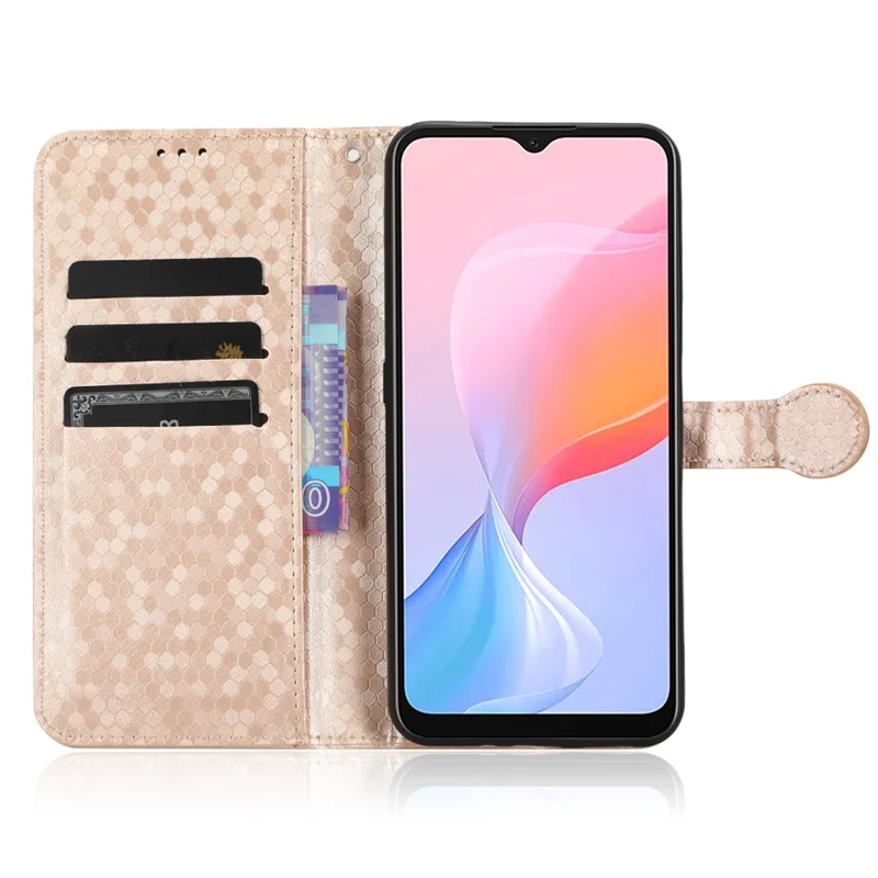 Phone Case for Blackview A85 Wallet Phone Case Dot Pattern Imprinted Leather Cover Shockproof Stand Phone Shell - Rose Gold