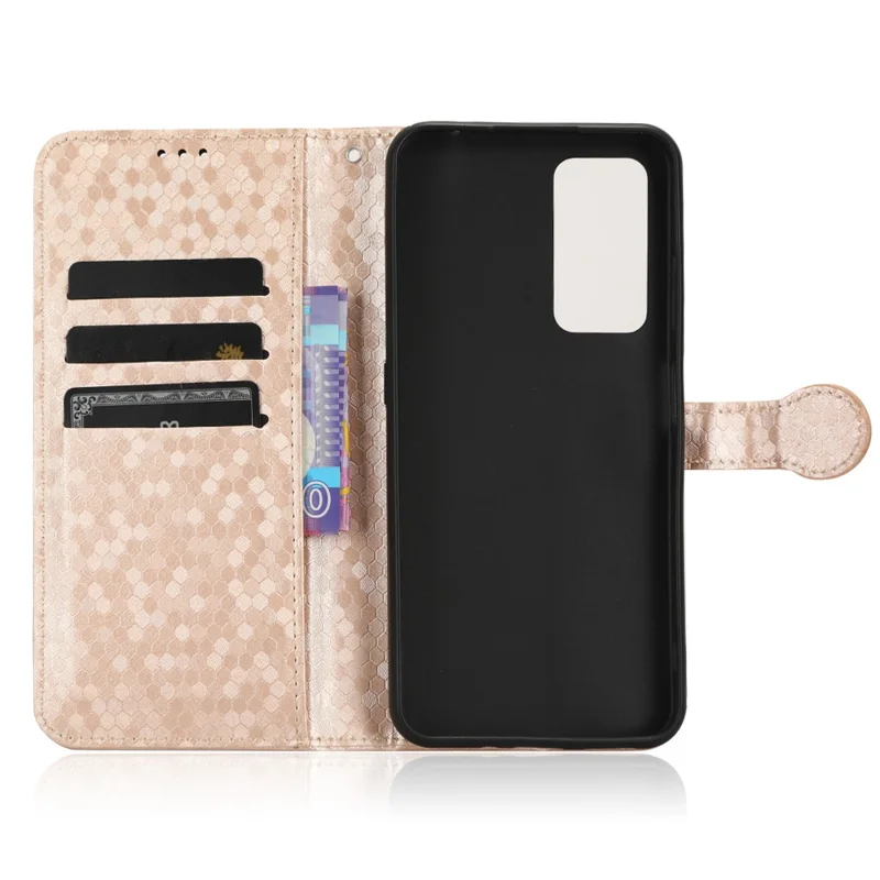 Phone Case for Blackview A85 Wallet Phone Case Dot Pattern Imprinted Leather Cover Shockproof Stand Phone Shell - Rose Gold