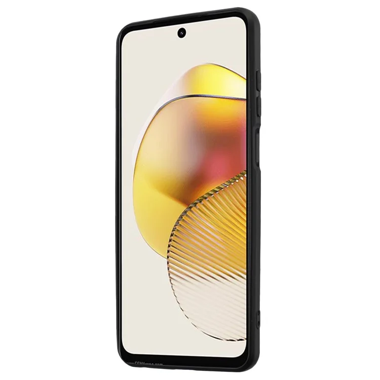 Per Motorola Moto G73 5G Custodia Telefonica in TPU con Texture Opaca, Supporto ad Anello, Supporto per Auto con Magnete - Nero