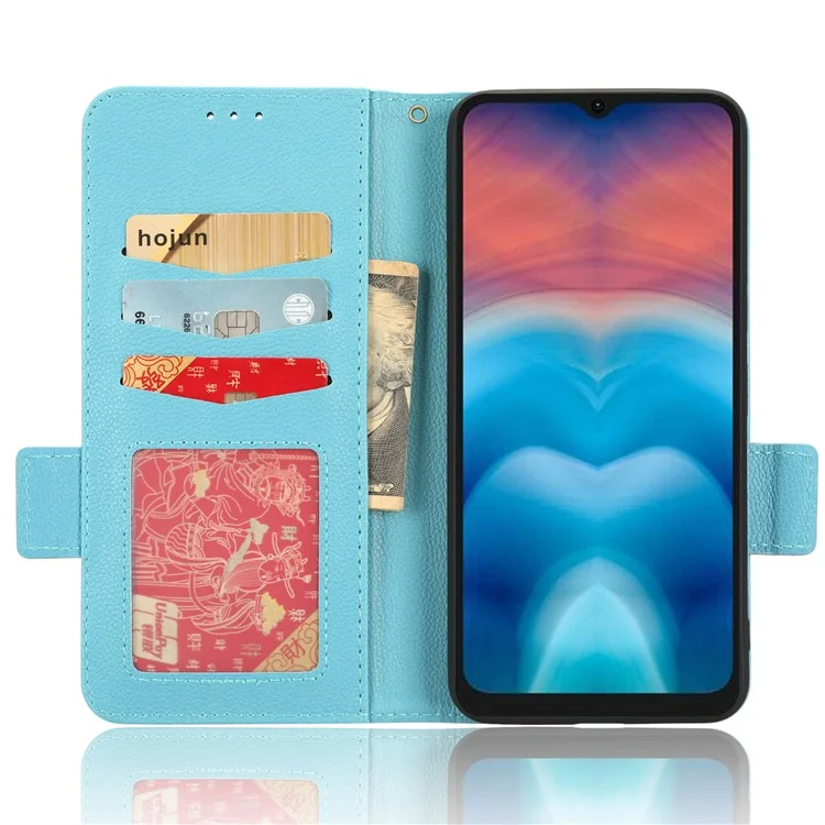 Für Umidigi G1 / G1 Max PU-Lederhülle Litchi-Textur Folio Flip Wallet Stand Handyhülle - Baby Blau
