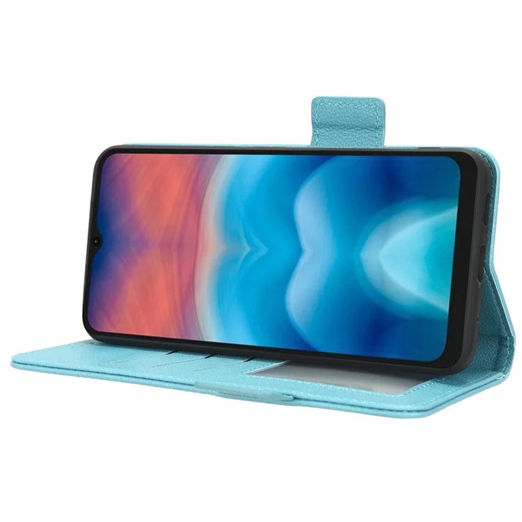 Für Umidigi G1 / G1 Max PU-Lederhülle Litchi-Textur Folio Flip Wallet Stand Handyhülle - Baby Blau