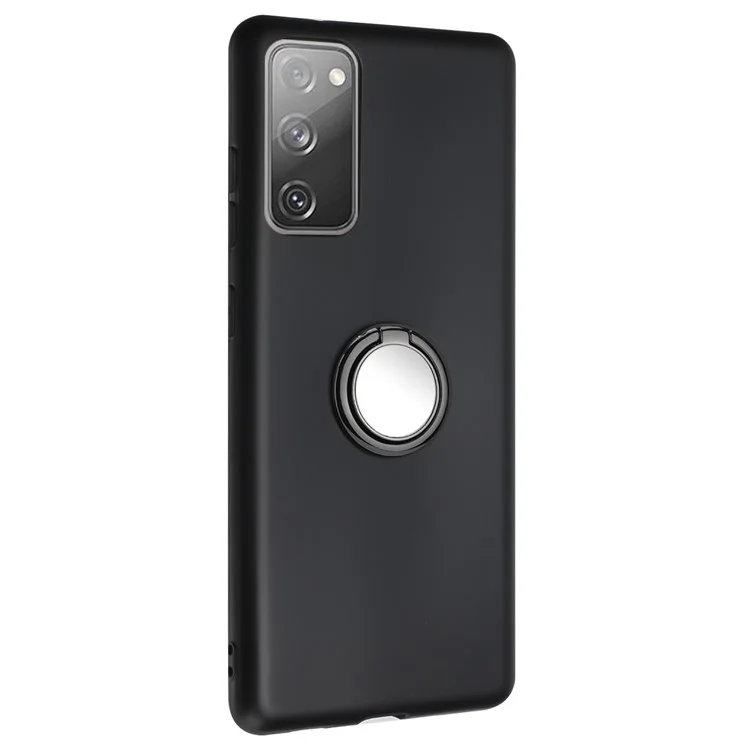 Pour Samsung Galaxy S20 FE / S20 FE 5G / S20 FE 2022 / S20 Lite Housse de téléphone TPU mate avec support de bague - Noir