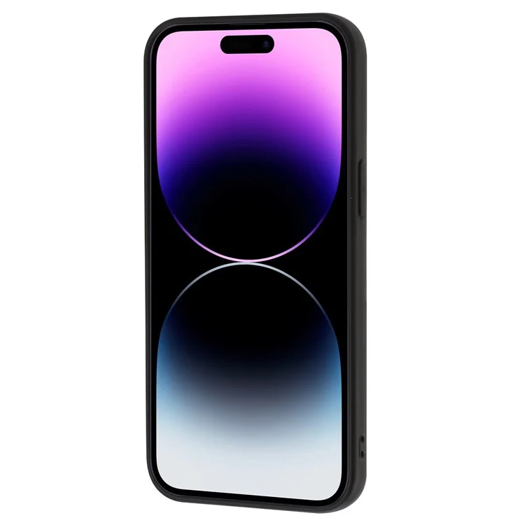 Cellphone Cover for iPhone 14 Pro Ring Kickstand Matte TPU Phone Case Support Car Magnet Mount - Silver