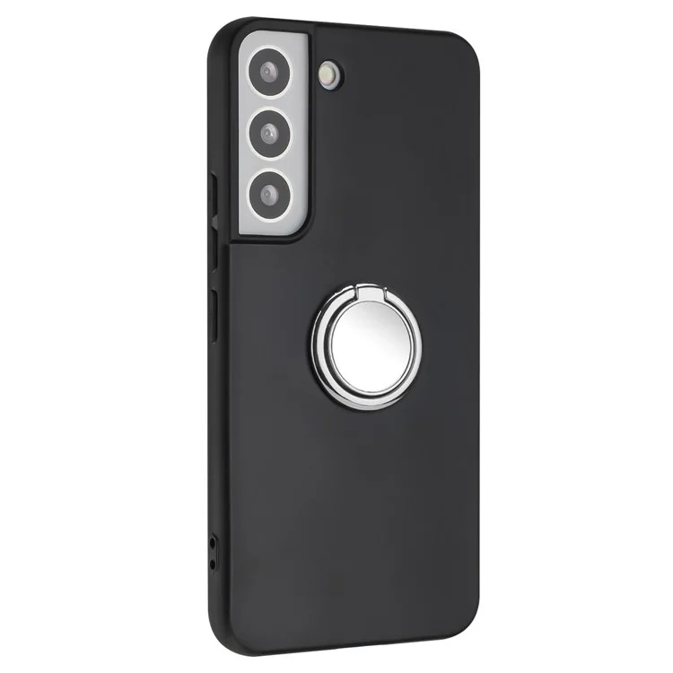 Capa Protetora TPU com Suporte para Kickstand para Samsung Galaxy S21 FE 5G Matte Phone Case Suporte para Montagem Magnética de Carro - Prata