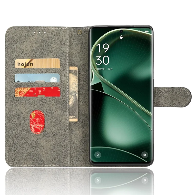 For Oppo Find X6 Shockproof Phone Cover PU Leather RFID Blocking Wallet Stand Case with Strap - Green