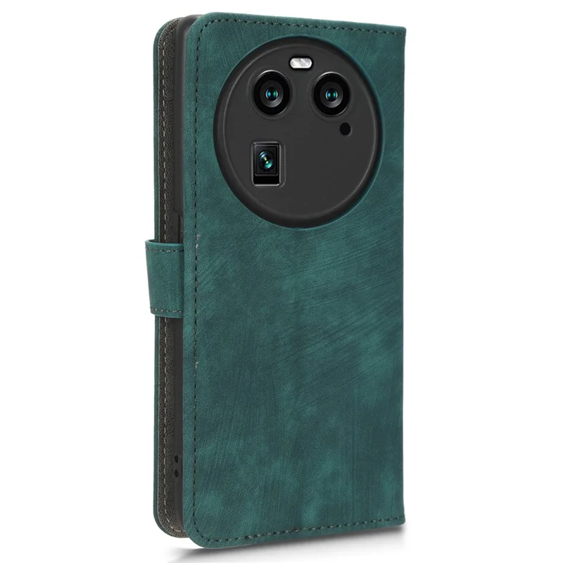 For Oppo Find X6 Shockproof Phone Cover PU Leather RFID Blocking Wallet Stand Case with Strap - Green