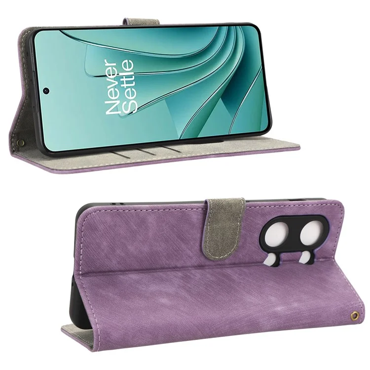 Per OnePlus Nord 3 5G / Ace 2V Supporto per cellulare Custodia in pelle PU con blocco RFID Portafoglio Cover con tracolla - Viola