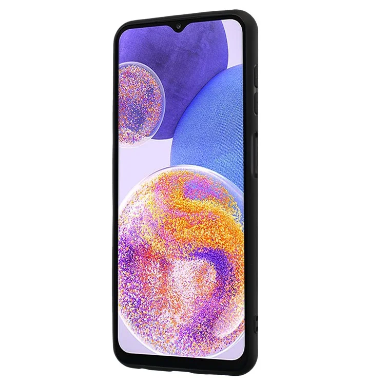 Für Samsung Galaxy A33 5G Spiegelähnlicher Ring Ständer TPU-Hülle Matte Telefonabdeckung Unterstützung Automagnet-Halterung - Schwarz