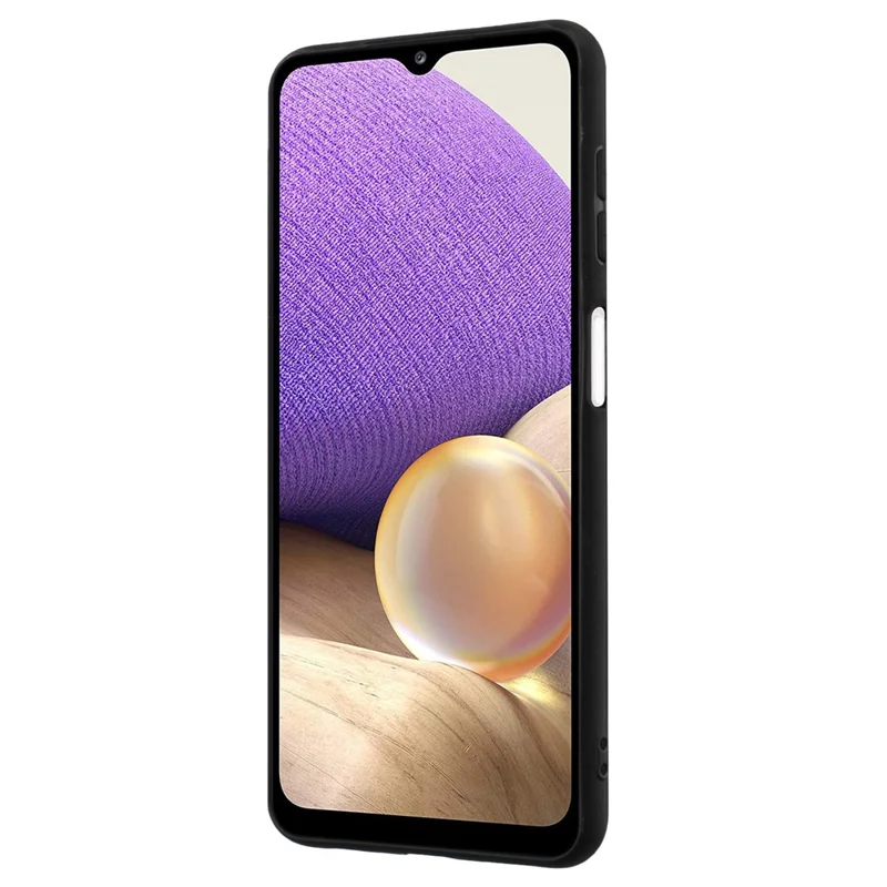 Matte Handyhülle für Samsung Galaxy A32 4G (EU-Version) stoßfest, spiegelartig, mit Ringhalterung und Ständer, TPU-Hülle - Roségold