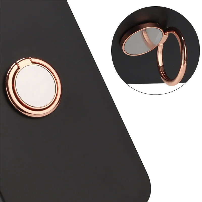 Matte Handyhülle für Samsung Galaxy A32 4G (EU-Version) stoßfest, spiegelartig, mit Ringhalterung und Ständer, TPU-Hülle - Roségold