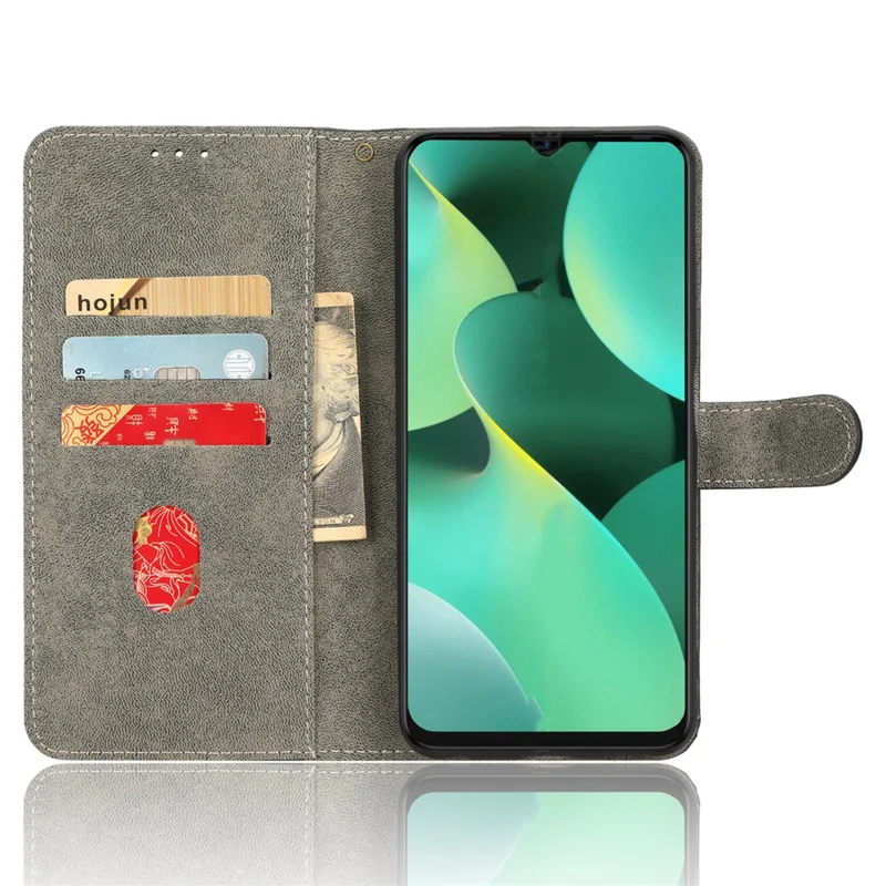 For TECNO Spark 10C RFID Blocking Wallet Cover Phone Stand Case PU Leather Shell with Strap - Blue