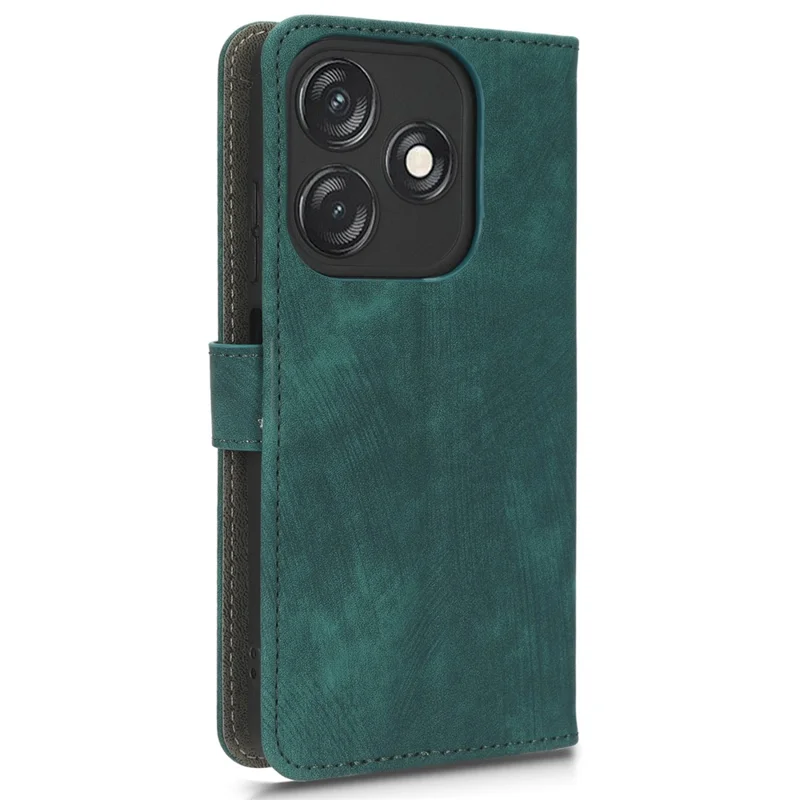 For TECNO Spark 10C RFID Blocking Wallet Cover Phone Stand Case PU Leather Shell with Strap - Green