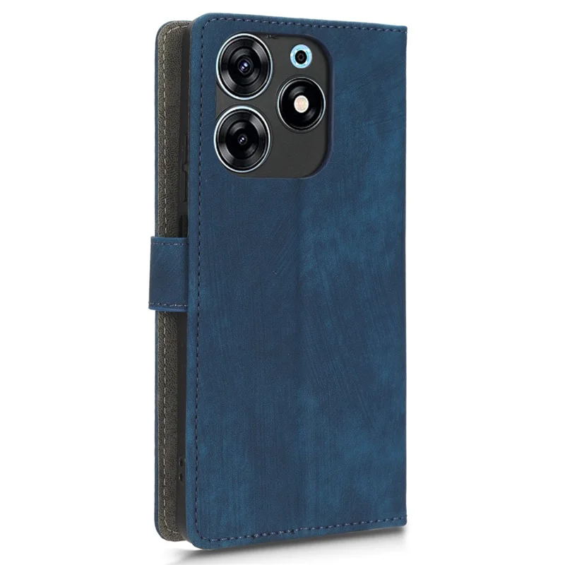 For TECNO Spark 10 Pro KI7 Mobile Phone Cover Stand Case PU Leather RFID Blocking Wallet with Strap - Blue
